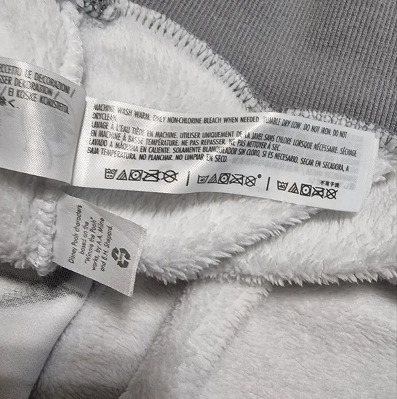 Disney Fleece Eeyore Embroidered Sweater with Patterned Sleeves Sz XL - Picture 8 of 10